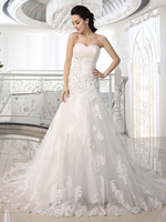 Trägerlosen Meerjungfrau brautkleid 2021 Spitze Applique Brautkleid Strass fiel Taille Gericht Zug Brautkleid