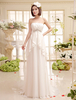 Trägerloses A-Linie-Brautkleid aus Chiffon in Elfenbeinfarbe Milanoo