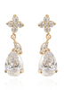Tropfen Ohrringe Zirkonia Hochzeitsblumen White Princess Bridal Schmuck