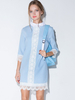 Tunika kleid Langarm Kleider Hellschiefergrau mit Farbblock Chiffon Damenmode Schmückender Kragen für Herbst im schicken & modischen Style
