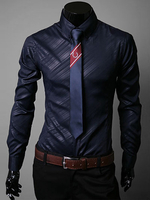 Turndown Collar Long Sleeves; das Baumwollmischungs-beiläufiges Hemd formt