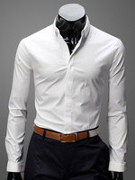 Turndown Kragen Langarm Shirt aus Baumwolle Mischung
