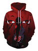 Uchiha Itachi Sweatshirt Damen Drawstring Bedruckter Burgunder Kapuzenpullover
