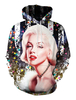 Ugly Christmas Sweater Marilyn Monroe Print Drawstring Weihnachtspullover