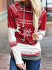 Ugly Christmas Sweater Weihnachtspullover Damen Frühling Hoodie Weihnachten Print Langarm Polka Dot Red Kapuzenpulli