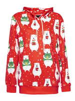 Ugly Christmas Sweater Weihnachtspullover Hoodie Rotes übergroßes Kapuzenpulli