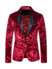 Velour Blazer Jacken Patchwork Casual Anzüge für Männer