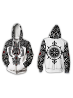 Viking Halloween Kostüm Print Hoodie Jacke