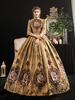 Viktorianische Kleid Kostüme Damen Blonde Halbarm Stand Stehkragen Viktorianische Ära Stil Marie Antoinette Kostüm Kleid Maskerade Ballkleid
