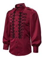 Viktorianisches Hemd Mittelalterliches Steampunk Langarm-Herrenhemd