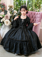 Viktorianisches Rokoko-Kostüm schwarzes Retro-Kleid Mädchenkostüm Maskenballkleid