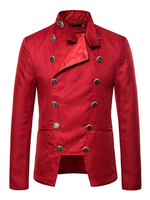 Vintage Blazer Jacken Zweireiher Buttons Casual Anzüge für Männer
