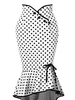 Vintage Bleistiftrock Polka Dot Fischschwanz Button Bow Asymmetrische Midirock