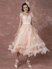 Vintage Brautkleid rückenfrei Hochzeitskleid kurz mit Illusion Spitze Milanoo