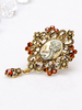 Vintage Broschen Hochzeit Braut Strass Frauen Gold Schmuck