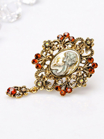 Vintage Broschen Hochzeit Braut Strass Frauen Gold Schmuck