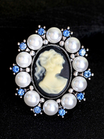 Vintage Broschen Hochzeit Party Perlen Strass Perlen Brautschmuck