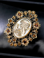 Vintage Gold Broschen Hochzeit Braut Strass Frauen Schmuck