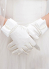 Vintage Hochzeit Handschuhe weiß kurze Satin Braut Handschuhe mit Perlen Bogen