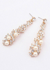 Vintage Hochzeit Ohrringe Gold Ohrringe Legierung Strass Braut Ohrringe