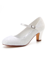 Vintage Hochzeit Schuhe 2020 Spitze runde Zehe Schnalle Detail Braut Schuhe Schuhe der Brautmutter