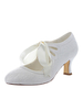 Vintage Hochzeitsschuhe Spitze Mid-Low Heel Brautschuhe