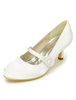 Vintage Hochzeitsschuhe weiß Mary Jane Fersen Knopf Round Toe Brautschuhe