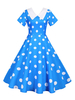 Vintage Kleid 1950er Jahre Kurzarm Polka Dot Two Tone Swing Dress