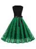Vintage Kleid 1950er Jahre Spitze ärmellose Frau Swing Kleid
