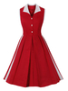 Vintage Kleid der 1950er Jahre ärmelloses Damen knielanges zweifarbiges Swing-Kleid