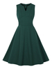 Vintage Kleid der 1950er Jahre ärmelloses knielanges Rockabilly-Kleid für Damen