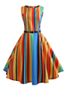 Vintage Kleider Gelb 50er jahre mode gemischten Baumwollen ärmellos Rockabilly kleid mit Rundkragen Kleider für Sommer Damenmode