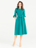 Vintage Kleider Graubraun 50er jahre mode Polyester 1/2 Ärmel Rockabilly kleid mit Rundkragen Kleider für Frühling und Herbst Damenmode