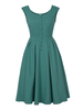 Vintage Kleider Grün 50er jahre mode mit Knöpfen Polyester Rockabilly kleid ärmellos Kleider und Rundkragen Alltagskleidung Damenmode für Sommer