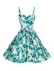 Vintage Kleider Grün 50er jahre mode mit Schleife Polyester Rockabilly kleid ärmellos Kleider und Trägern für Sommer Damenmode