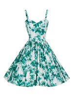 Vintage Kleider Grün 50er jahre mode mit Schleife Polyester Rockabilly kleid ärmellos Kleider und Trägern für Sommer Damenmode