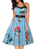 Vintage Kleider Hellgrün ärmellos 50er jahre mode Rockabilly kleid Baumwolle Kleider im Retro-Style und Sommer und Frühling Damenmode