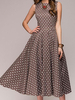 Vintage Kleider mit Polka-Tupfen 50er jahre mode dunkelkaffeebraun Polyester Rockabilly kleid ärmellos Kleider und Rundkragen für Sommer Damenmode