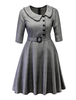 Vintage Kleider Rot und Gürtel 50er jahre mode Rockabilly kleid 1/2 Ärmel Kleider und Bubikragen gemischten Baumwollen im Retro-Style Damenmode