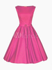 Vintage Kleider Schwarz 50er jahre mode PAN ärmellos Rockabilly kleid mit Rundkragen Kleider schmale Passform für Sommer Damenmode