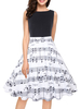 Vintage Kleider Schwarz ärmellos 50er jahre mode Rockabilly kleid mit Rundkragen Kleider Baumwolle im Retro-Style für Sommer Damenmode