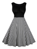 Vintage Kleider Schwarz ärmellos 50er jahre mode Rockabilly kleid mit Rundkragen Kleider Polyester im Retro-Style für Sommer Damenmode