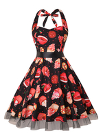 Vintage Kleider zweifarbig 50er jahre mode Organza ärmellos Rockabilly kleid und Sommer und Frühling Kleider Damenmode