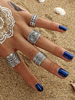 Vintage Knöchel Ringe Ethnisch geprägt Silber Ring Set in 4 Stück