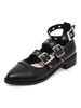 Vintage Low Heels Akademische spitze Zehen Mary Jane Black Pumps Damenschuhe
