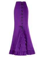 Vintage Meerjungfrau Rock Lace Up geschichteten Rüschen Gothic Maxirock