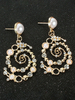 Vintage Ohrringe Blonde Perlen Metall Crystone Pierced Frauen Schmuck