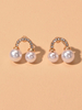 Vintage Ohrstecker Perle durchbohrt Frauenschmuck