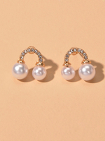 Vintage Ohrstecker Perle durchbohrt Frauenschmuck