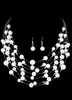 Vintage Perlenkette Ohrringe Set weiss geschichtet Hochzeit Schmuck-Set